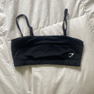 black bandeau sports bra by gym shark